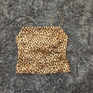 Zara Cheetah Print Satin Cami Top Women's Size S